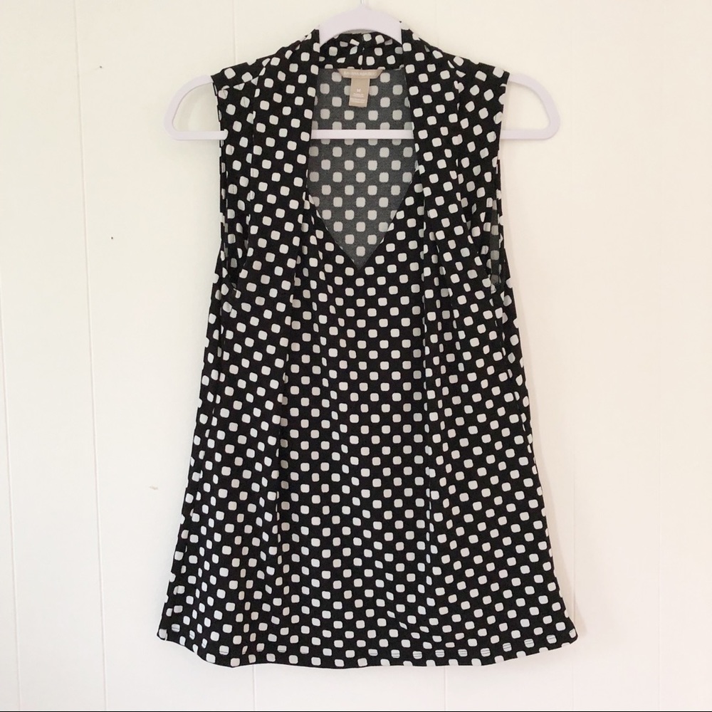 Banana Republic Black & White Geometric Print Top